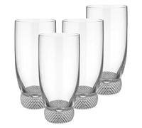 Villeroy & Boch Signature Octavie - Juego de 4 vasos de cerveza (385 ml, cristal nostálgico con decoración de piedras en punta de 149 mm, aptas para lavavajillas), transparente