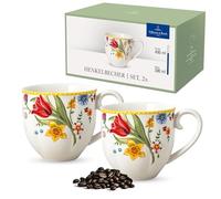Villeroy & Boch Spring Awakening Taza Con Asa Juego De 2 Amarillo,Verde, Apto Para Microondas, Tazas De Café, Tazas Porcelanas, Pascua Decoración, Decoración De Pascua, Premium Porcelain