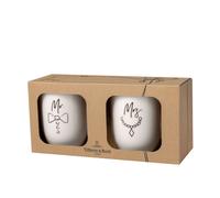 Villeroy & Boch Statement, Set De Tazas Mr And Mrs, 2 Unidades, 280Ml, Porcelana Premium, Blanco