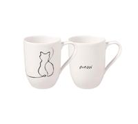 Villeroy & Boch Statement, Taza Grande Cat, 2 Unidades, Porcelana Premium, Blanco