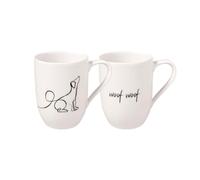 Villeroy & Boch Statement, Taza Grande Dog, 2 Unidades, Porcelana Premium, Blanco