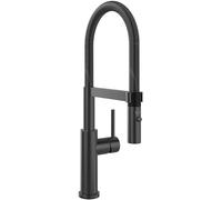 Villeroy & Boch Steel Expert 2.0 grifería de cocina, alta presión, con función de conmutación y desagüe orientable, grifo de fregadero de bajo consumo, altura del caño 170 mm, antracita