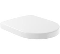 Asiento para inodoro Subway 2.0 de Villeroy & Boch, asiento con tapa y cierre automático, fabricado de Duroplast resistente, pieza de recambio original, en forma de D, color blanco, brillante