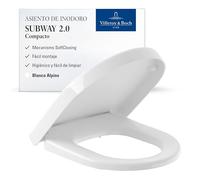 Villeroy &amp Boch Subway 2.0 asiento de WC compacto 9M69S1 con liberaciÃ³n rÃ¡pida y funciÃ³n de cierre suave - 9M69S101