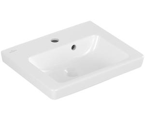 Villeroy & Boch Subway 2.0 lavamanos, 1 agujero para grifo, con rebosadero, parte inferior pulida, 500x400mm, 73155G01, Color: Blanco