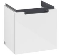 Villeroy & Boch Subway 2.0 mueble bajo para lavabo, 1 cajón, 440x420x352mm, A68410DH, Color: Blanco brillante, mango: cromado brillante