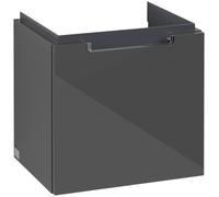 Villeroy & Boch Subway 2.0 mueble bajo para lavabo, 1 cajón, 440x420x352mm, A68410FP, Color: Gris brillante, mango: cromado brillante