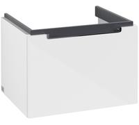 Villeroy & Boch Subway 2.0 mueble bajo para lavabo, 1 cajón, 587x420x454mm, A68710DH, Color: Blanco brillante, mango: cromado brillante
