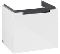 Villeroy & Boch Subway 2.0 mueble bajo para lavabo, 1 cajón, centro lavabo, 485x420x380mm, A68510DH, Color: Blanco brillante, mango: cromado brillante