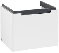 Villeroy & Boch Subway 2.0 mueble bajo para lavabo, 1 cajón, centro lavabo, 537x420x423mm, A68610MS, Color: Blanco Mate, mango: cromo brillante