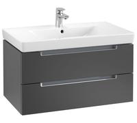Villeroy & Boch Subway 2.0 mueble bajo para lavabo, 2 extraíbles, centro de lavabo, 787x420x449mm, A68910PN, Color: Olmo Impresso, mango: cromado brillante
