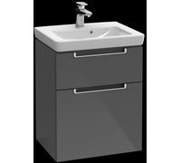 Villeroy & Boch Subway 2.0 mueble bajo para lavabo, 2 extraíbles, centro lavabo, 485x590x380mm, A90710VJ, Color: Roble Nórdico, mango cromado brillante