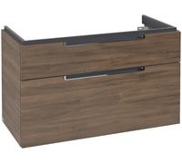Villeroy & Boch Subway 2.0 mueble bajo para lavabo, 2 extraíbles, centro lavabo, 987x590x449mm, A91510VH, Color: Roble Arizona, mango cromado brillante