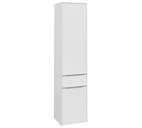 Villeroy & Boch Subway 3.0 armario alto, 1 extraíble y 2 puertas, bisagra izquierda, 400x1710x362mm, C59000VE, Color: Frontal/carcasa: blanco brillante, mango: aluminio brillante