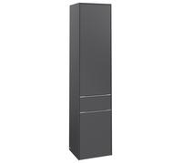 Villeroy & Boch Subway 3.0 armario alto, 1 extraíble y 2 puertas, bisagra izquierda, 400x1710x362mm, C59000VR, Color: Frente/carcasa: grafito, mango: aluminio brillante