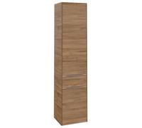 Villeroy & Boch Subway 3.0 armario alto, 1 extraíble y 2 puertas, bisagra izquierda, 400x1710x362mm, C59000RH, Color: Frente/carcasa: roble de Kansas, mango: aluminio brillante