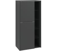 Villeroy & Boch Subway 3.0 Armario central, 2 puertas, tope derecho, 574x1200x362mm, C59900VF, Color: Frente/carcasa: blanco puro, mango: aluminio brillante