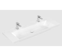 Lavabo de armario Subway 3.0 de Villeroy & Boch, 2 agujeros para grifo, sin rebosadero, sin pulir, 1300x475mm, 4A70D1R1, Color: Cerámica Blanca