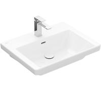Lavabo Subway 3.0 de Villeroy & Boch, rectangular, 1 agujero para grifo, con rebosadero, apto para grifería de 3 agujeros, 650x470mm, 4A706501, Color: blanco-alpino