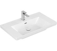 Lavabo de armario Subway 3.0 de Villeroy & Boch, 1 agujero para grifo, con rebosadero, sin pulir, 800x470mm, 4A7080R1, Color: Cerámica Blanca