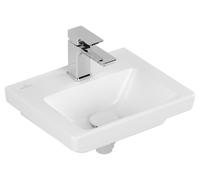 Villeroy & Boch Subway 3.0 lavamanos, 1 agujero para grifo, sin rebosadero, sin pulir, 370x305mm, 437038RW, Color: Blanco Piedra CerámicaPlus