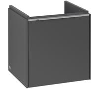 Villeroy & Boch Subway 3.0 Mueble bajo lavabo, 1 puerta, bisagra izquierda, 423x429x378mm, C58100VR, Color: Frente/carcasa: grafito, mango: aluminio brillante
