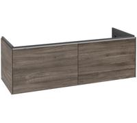 Villeroy & Boch Subway 3.0 Mueble bajo lavabo, 2 extraíbles, 1272x429x478mm, C56700RK, Color: Frente/carcasa: roble piedra, mango: aluminio brillante