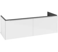 Villeroy & Boch Subway 3.0 Mueble bajo lavabo, 2 extraíbles, 1272x429x478mm, C56700VE, Color: Frontal/carcasa: blanco brillante, mango: aluminio brillante