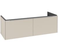 Villeroy & Boch Subway 3.0 Mueble bajo lavabo, 2 extraíbles, 1272x429x478mm, C56700VN, Color: Frente/carcasa: Gris Cachemira, mango: aluminio brillante