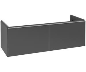Villeroy & Boch Subway 3.0 Mueble bajo lavabo, 2 extraíbles, 1272x429x478mm, C56700VR, Color: Frente/carcasa: grafito, mango: aluminio brillante