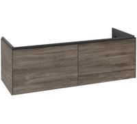 Villeroy & Boch Subway 3.0 Mueble bajo lavabo, 2 extraíbles, 1272x429x478mm, C56701RK, Color: Frontal/carcasa: Roble piedra, mango: Negro volcán