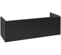 Villeroy & Boch Subway 3.0 Mueble bajo lavabo, 2 extraíbles, 1272x429x478mm, C56701VL, Color: Frontal/carcasa: negro volcán, mango: negro volcán