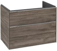 Villeroy & Boch Subway 3.0 Mueble bajo lavabo, 2 extraíbles, 772x576x478mm, C57400RK, Color: Frente/carcasa: roble piedra, mango: aluminio brillante