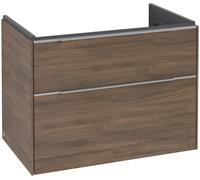 Villeroy & Boch Subway 3.0 Mueble bajo lavabo, 2 extraíbles, 772x576x478mm, C57400VH, Color: Frontal/carcasa: roble Arizona, mango: aluminio brillante
