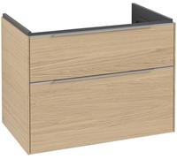 Villeroy & Boch Subway 3.0 Mueble bajo lavabo, 2 extraíbles, 772x576x478mm, C57400VJ, Color: Frente/carcasa: roble nórdico, mango: aluminio brillante