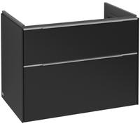 Villeroy & Boch Subway 3.0 Mueble bajo lavabo, 2 extraíbles, 772x576x478mm, C57400VL, Color: Frente/carcasa: negro volcán, mango: aluminio brillante