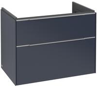 Villeroy & Boch Subway 3.0 Mueble bajo lavabo, 2 extraíbles, 772x576x478mm, C57400VQ, Color: Frente/carcasa: azul marino, mango: aluminio brillante