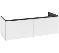 Villeroy & Boch Subway 3.0 mueble bajo lavabo, 2 extraíbles, centro lavabo, 1272x429x478mm, C60101VF, Color: Frontal/carcasa: blanco puro, mango: negro volcán