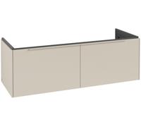 Villeroy & Boch Subway 3.0 mueble bajo lavabo, 2 extraíbles, centro lavabo, 1272x429x478mm, C60102VN, Color: Frente/carcasa: Gris Cachemira, mango: Gris Cachemira
