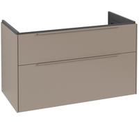 Villeroy & Boch Subway 3.0 mueble bajo lavabo, iluminación LED, 2 extraíbles, 973x576x478mm, C570L2VM, Color: Frontal/carcasa: taupe, asa: Taupe