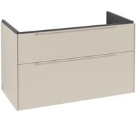 Villeroy & Boch Subway 3.0 mueble bajo lavabo, iluminación LED, 2 extraíbles, 973x576x478mm, C570L2VN, Color: Frente/carcasa: Gris Cachemira, mango: Gris Cachemira