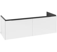 Villeroy & Boch Subway 3.0 mueble bajo lavabo, iluminación LED, 2 extraíbles, centro lavabo, 1272x429x478mm, C601L1VF, Color: Frontal/carcasa: blanco puro, mango: negro volcán