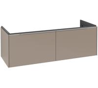 Villeroy & Boch Subway 3.0 mueble bajo lavabo, iluminación LED, 2 extraíbles, centro lavabo, 1272x429x478mm, C601L0VM, Color: Frontal/carcasa: color topo, asa: aluminio brillante