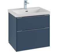 Villeroy & Boch Subway 3.0, mueble de lavabo, 2 cajones, 2, C57600RH, Color: Frente/carcasa: roble de Kansas, mango: aluminio brillante