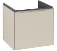 Villeroy & Boch Subway 3.0 Tocador, iluminación LED, 1 cajón, 473x429x408mm, C580L0VN, Color: Frente/carcasa: Gris Cachemira, mango: aluminio brillante