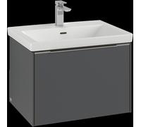 Villeroy & Boch Subway 3.0 Tocador, iluminación LED, 1 cajón, 622x429x478mm, C575L0AF, Color: Frontal/carcasa: verde suave, asa: aluminio brillante