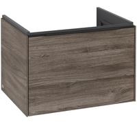 Villeroy & Boch Subway 3.0 Tocador, iluminación LED, 1 cajón, 622x429x478mm, C575L1RK, Color: Frontal/carcasa: Roble piedra, mango: Negro volcán