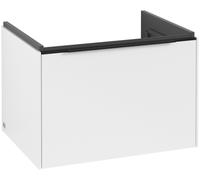 Villeroy & Boch Subway 3.0 Tocador, iluminación LED, 1 cajón, 622x429x478mm, C575L1VF, Color: Frontal/carcasa: blanco puro, mango: negro volcán