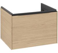 Villeroy & Boch Subway 3.0 Tocador, iluminación LED, 1 cajón, 622x429x478mm, C575L1VJ, Color: Frontal/carcasa: roble nórdico, mango: negro volcán