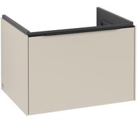Villeroy & Boch Subway 3.0 Tocador, iluminación LED, 1 cajón, 622x429x478mm, C575L1VN, Color: Frontal/carcasa: Gris Cachemira, mango: Negro Volcán